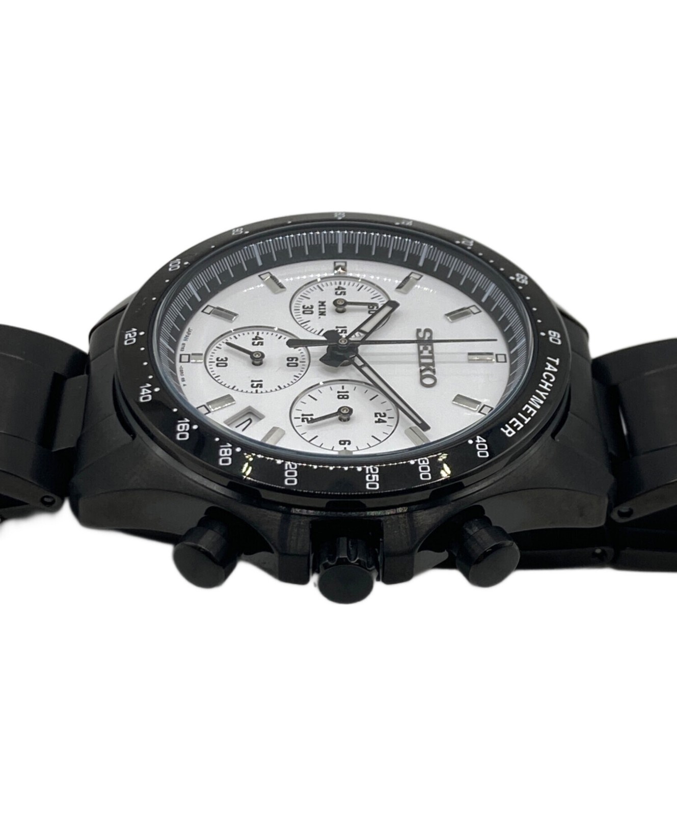 SEIKO x NANO universe Chronograph Watch 8T63-00N0 Black White Japan Steel Men’s