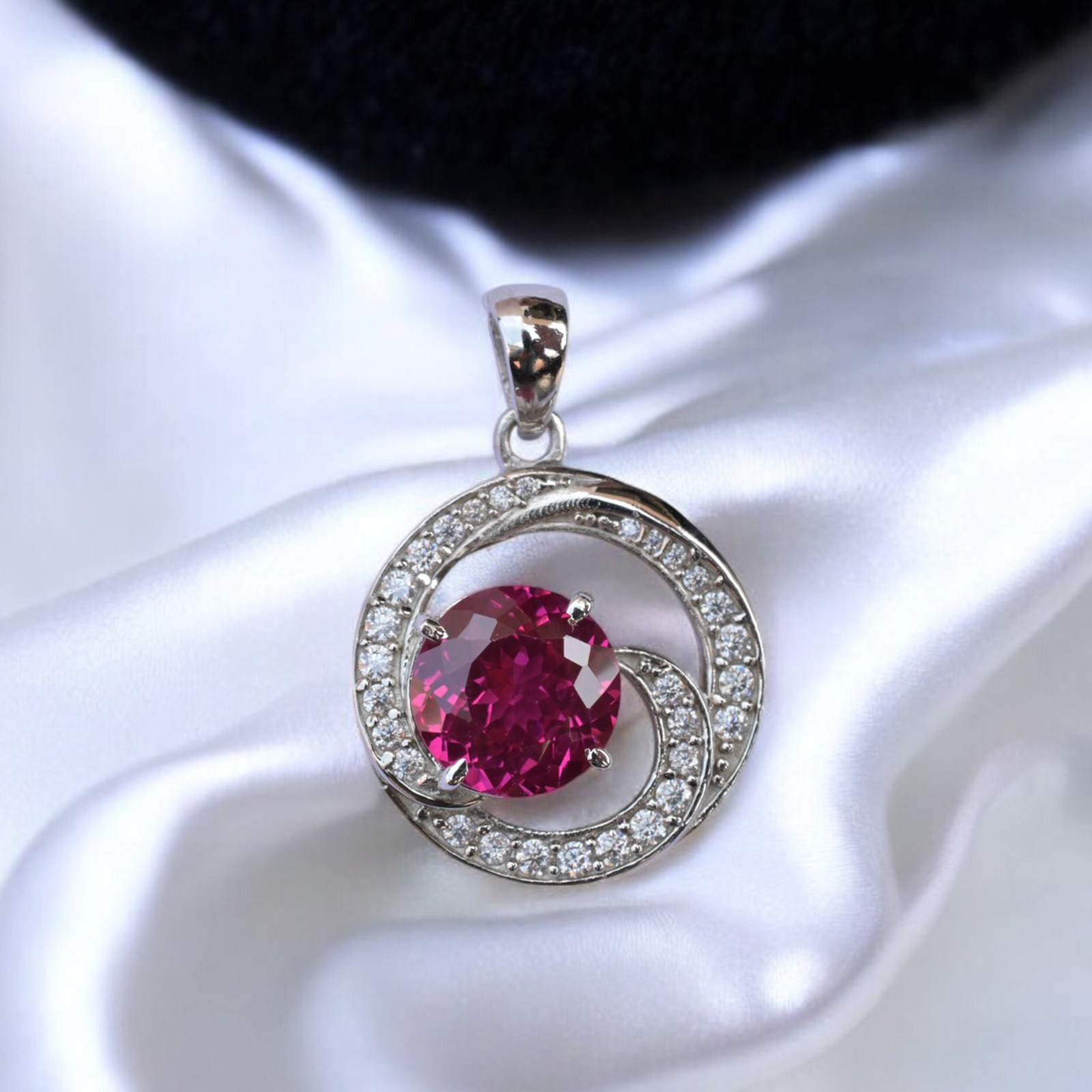 Certified Pink Sapphire 28+ Ct Pendant Necklace In 925 Sterling Silver MG008