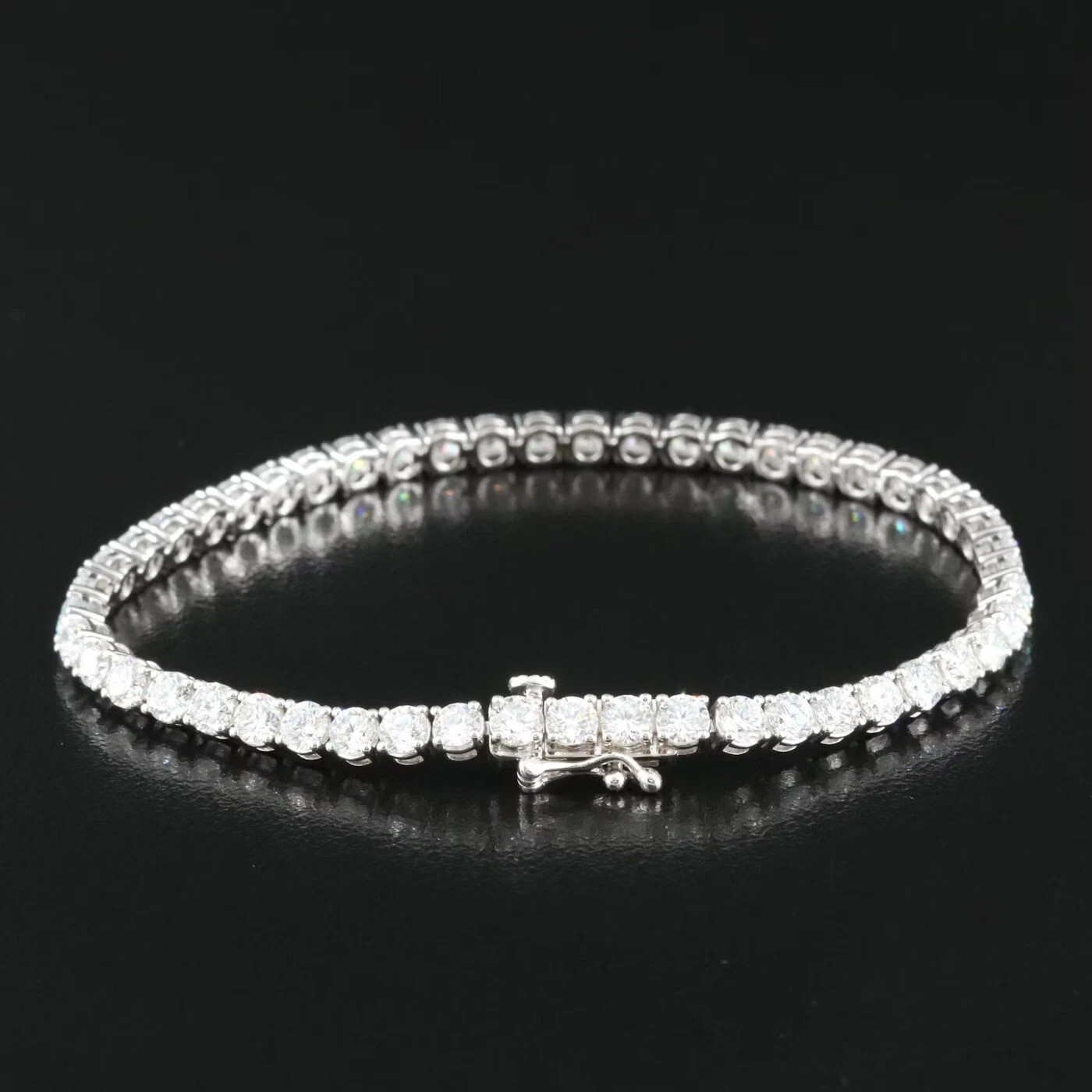 6.60CT Round Natural Diamond Women’s Tennis Bracelet GH/I1-I2 14k White Gold