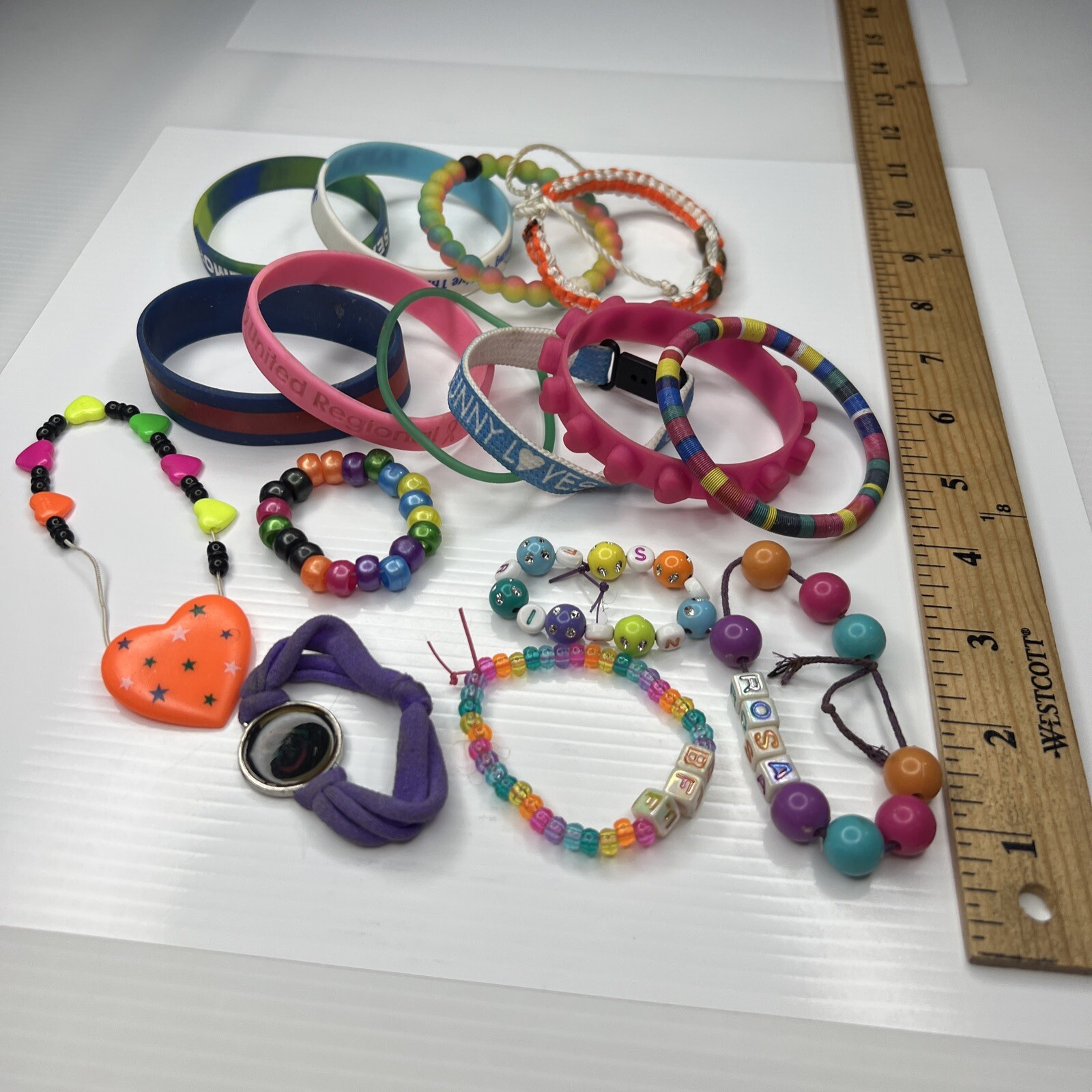 H1 Lot silicone girls Unisex kids bangles bands Retro bracelets