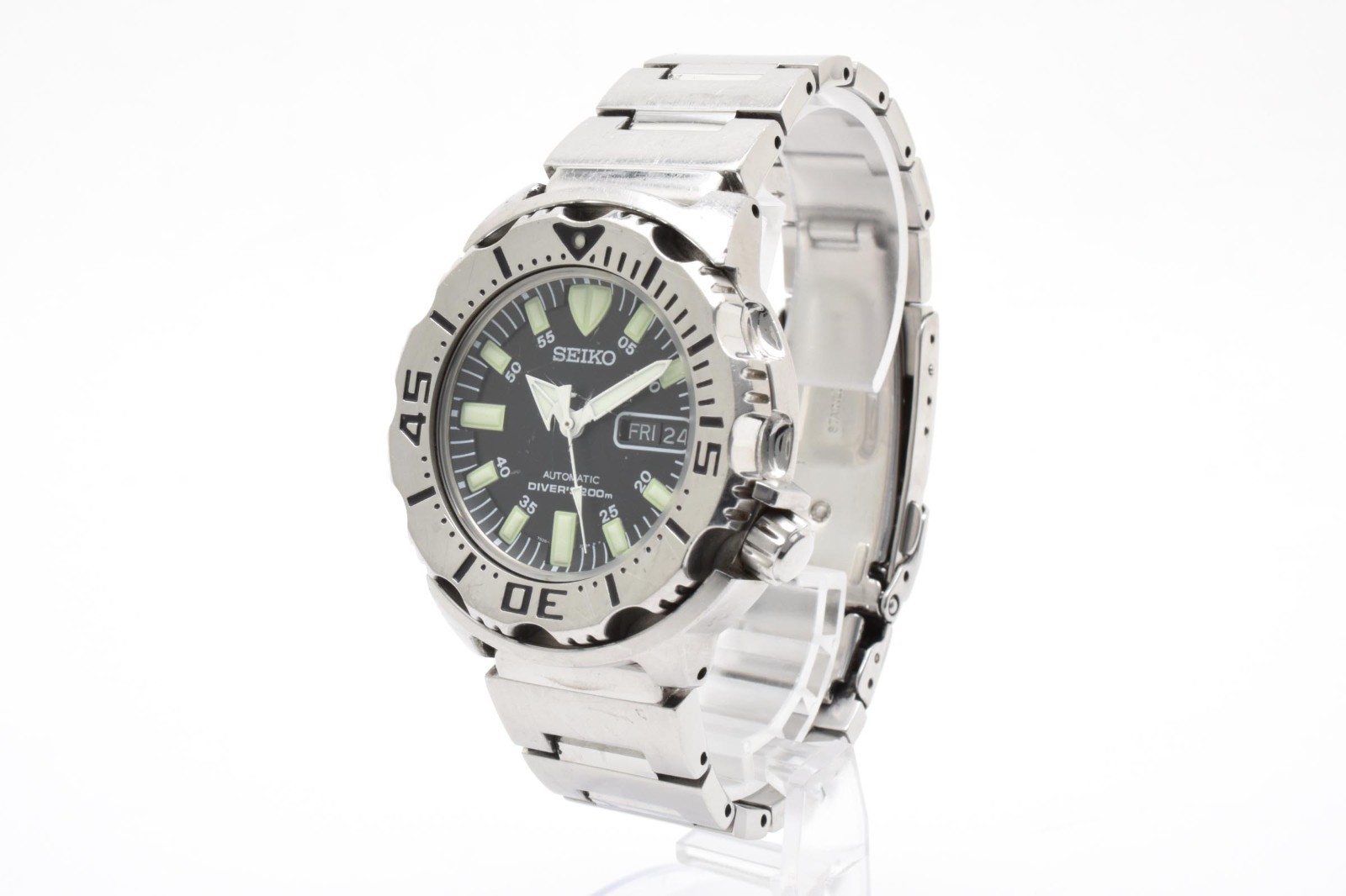 [Exc+5] SEIKO BLACK Monster 7S26-0350 Divers 200m AT Watch from JAPAN