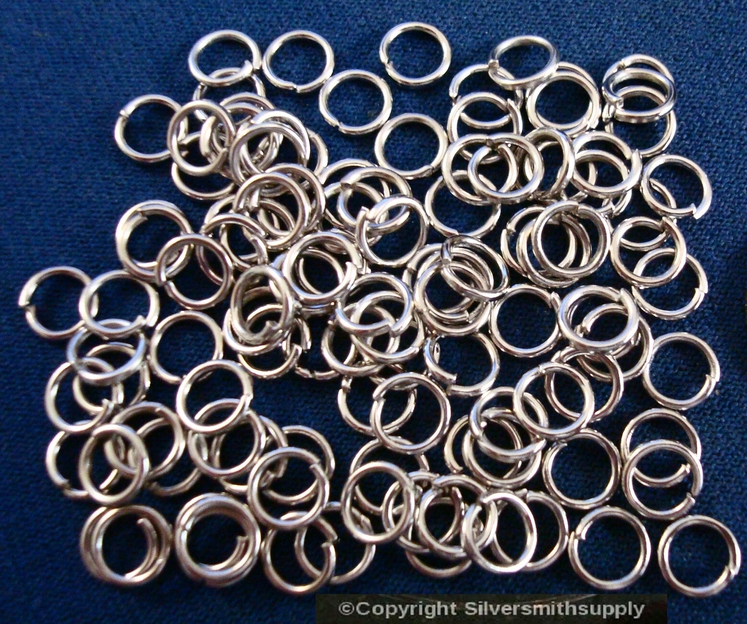 6mm White gold plated medium gauge open round wire jump rings 100pcs fpj045