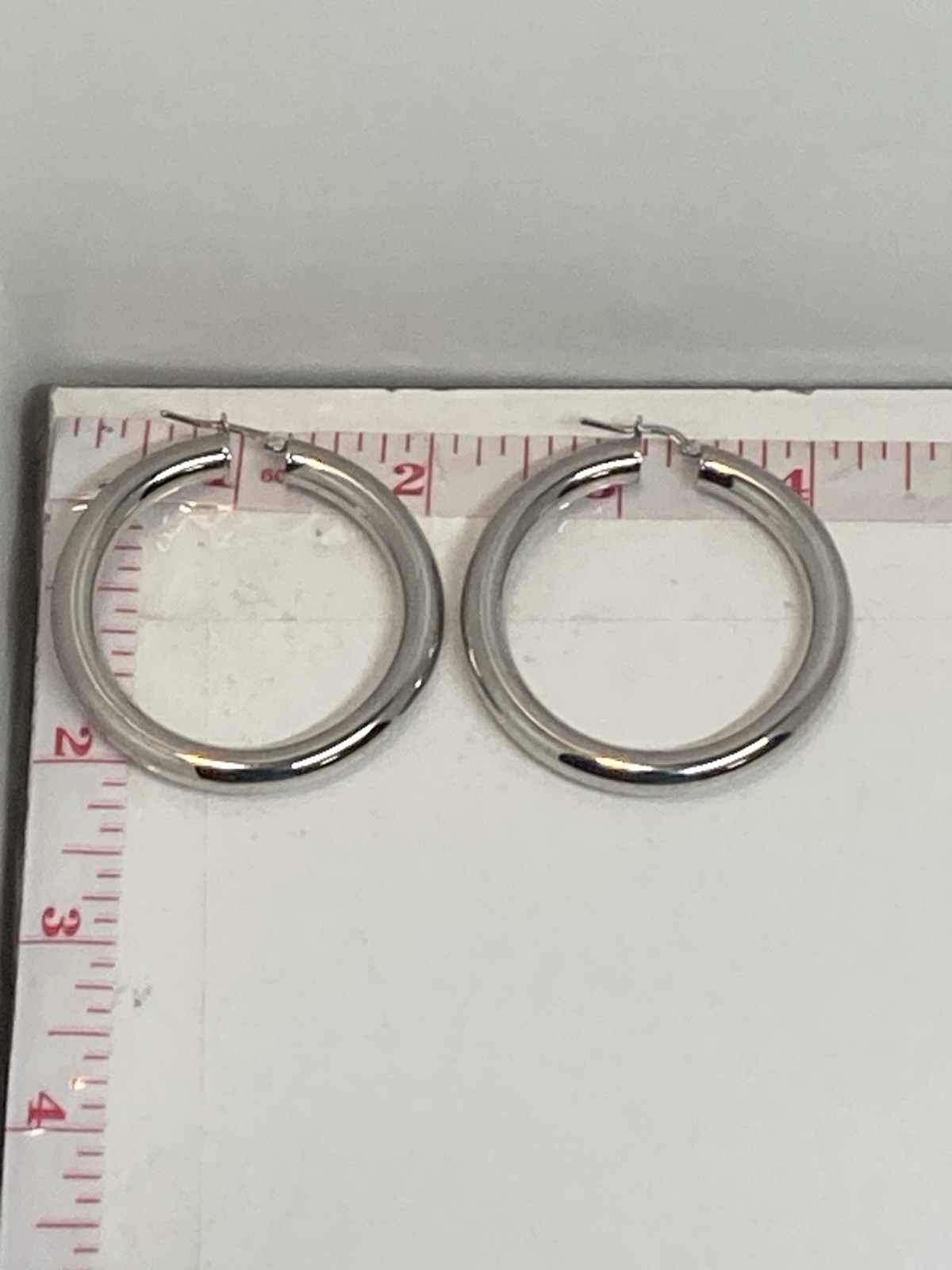 Silver Tone Earrings Women Trendy Simple Big Circle Round Earring Jewelry Italy