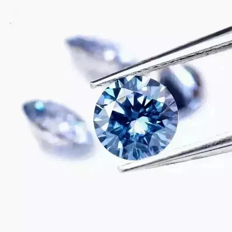 5 CT Royal Blue Diamond 11.50mm Round Cut VVS1 D Grade Certified Stone G19