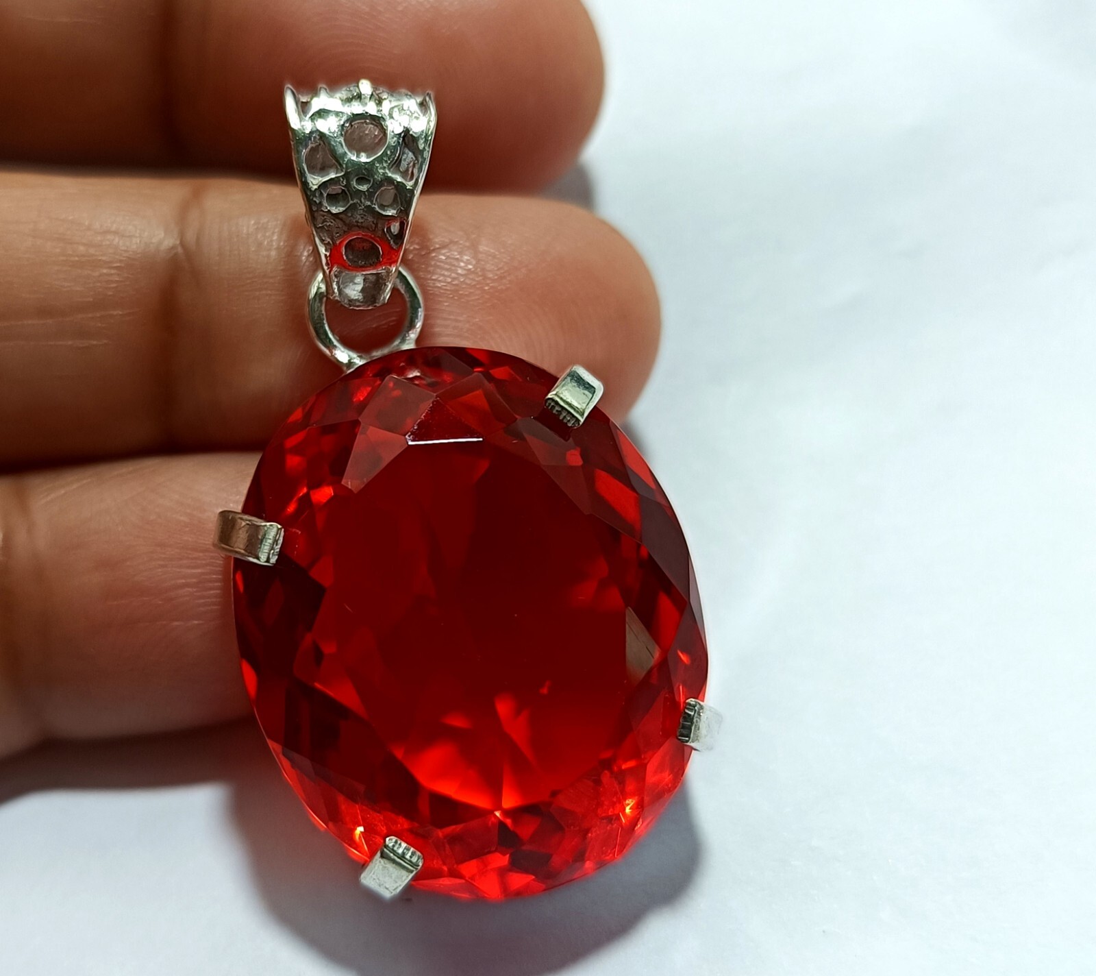 EGL Certified Natural 61.80 Ct Brazilian OVAL RED Topaz Pendant Loose Gemstone