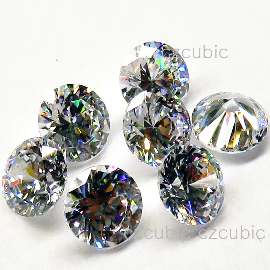 CUBIC ZIRCONIA LOOSE ROUND STONES CLEAR CZ EXCELLENT TOP 7A QUALITY US SHIPPER 2