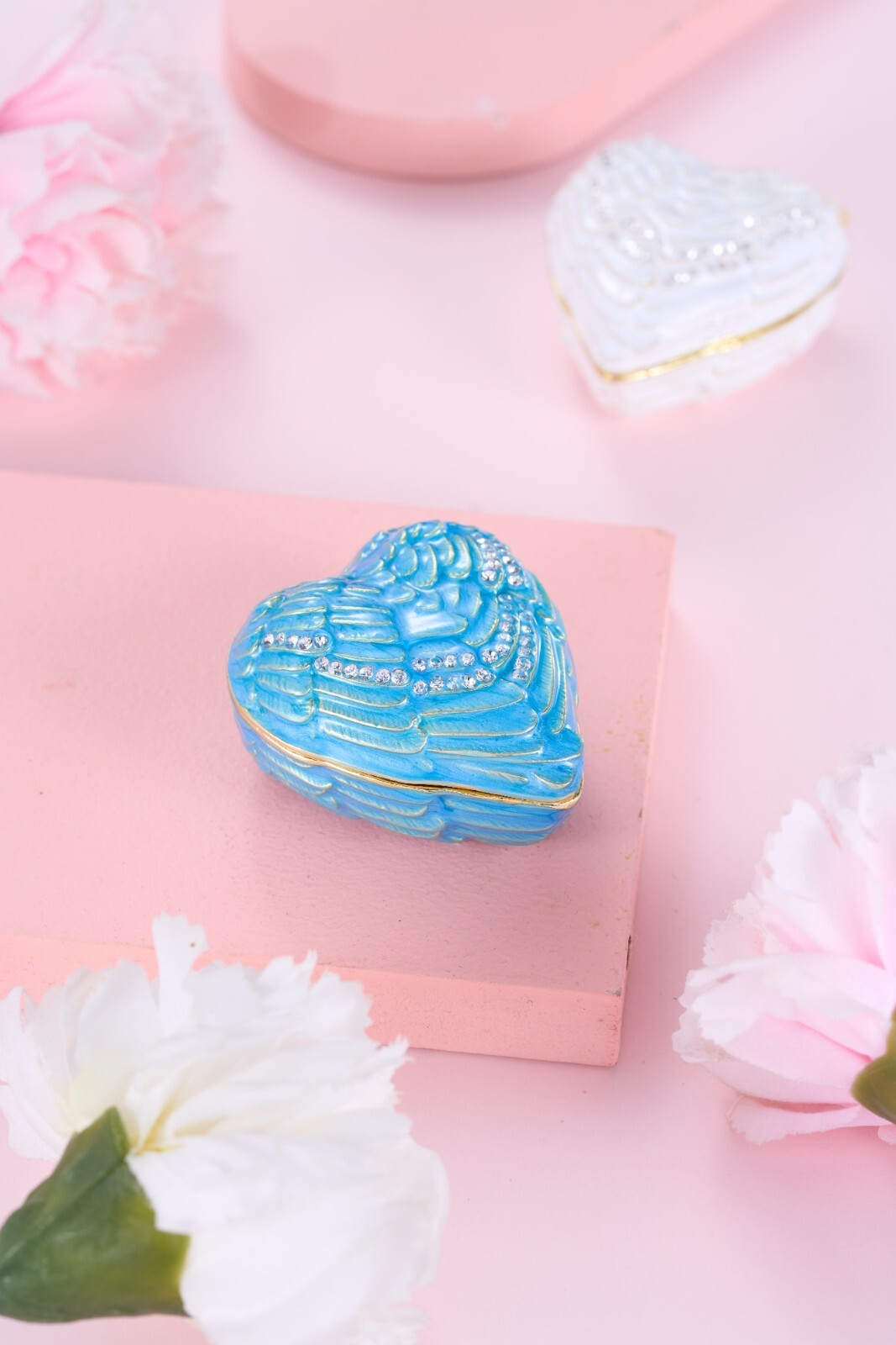 Mini Heart-Shaped Enamel Jewelry Box – Cute & Chic