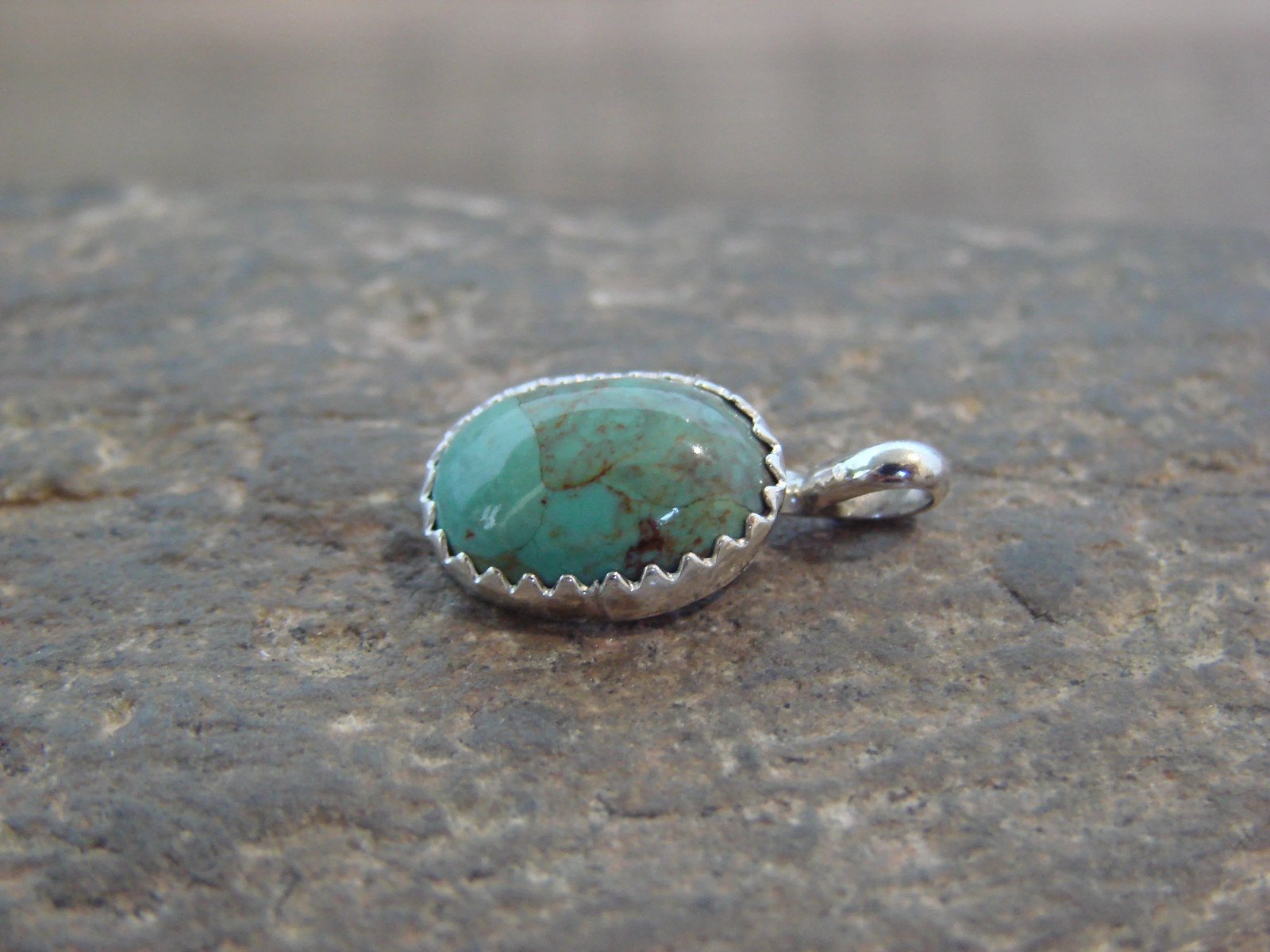Native American Sterling Silver & Turquoise Pendant – Yazzie