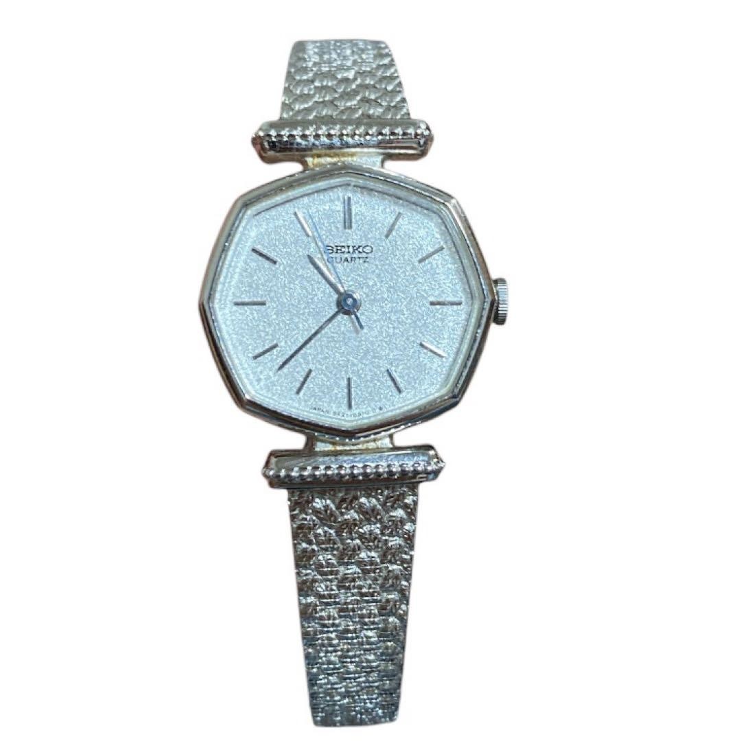 Seiko 5421-5140 Vintage Octagon Ladies Watch Palladium Plated JDM Mesh Band