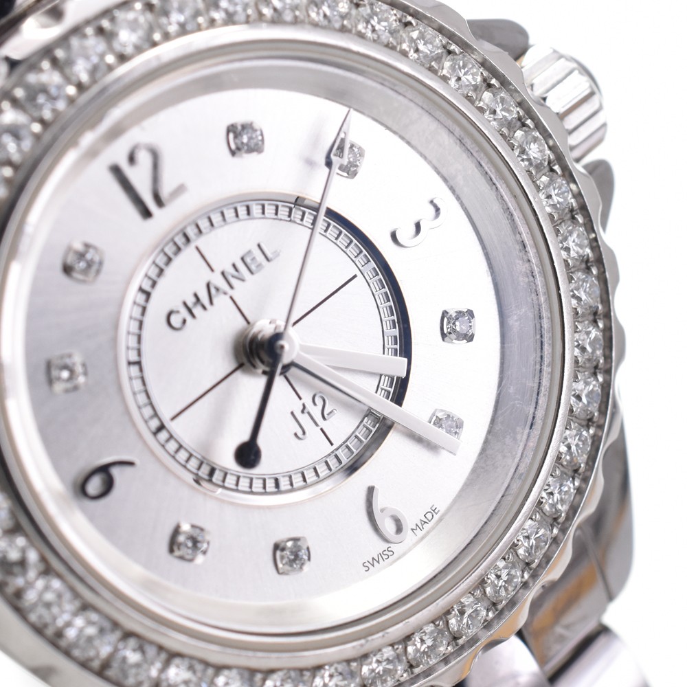 CHANEL J12 H3402 diamond Silver Dial Quartz Ladies Watch E#146466