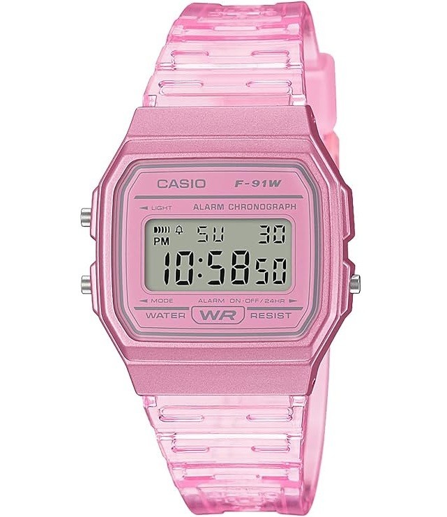 CASIO F-91WS-4JH Classic Digital Watch Pink Skeleton Japan New