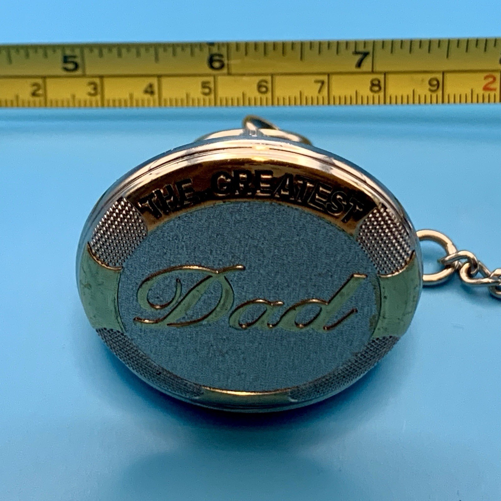 FOLIO ‘The Greatest Dad’ Quartz Pocket Watch Father’s Day Chain Works New Batt