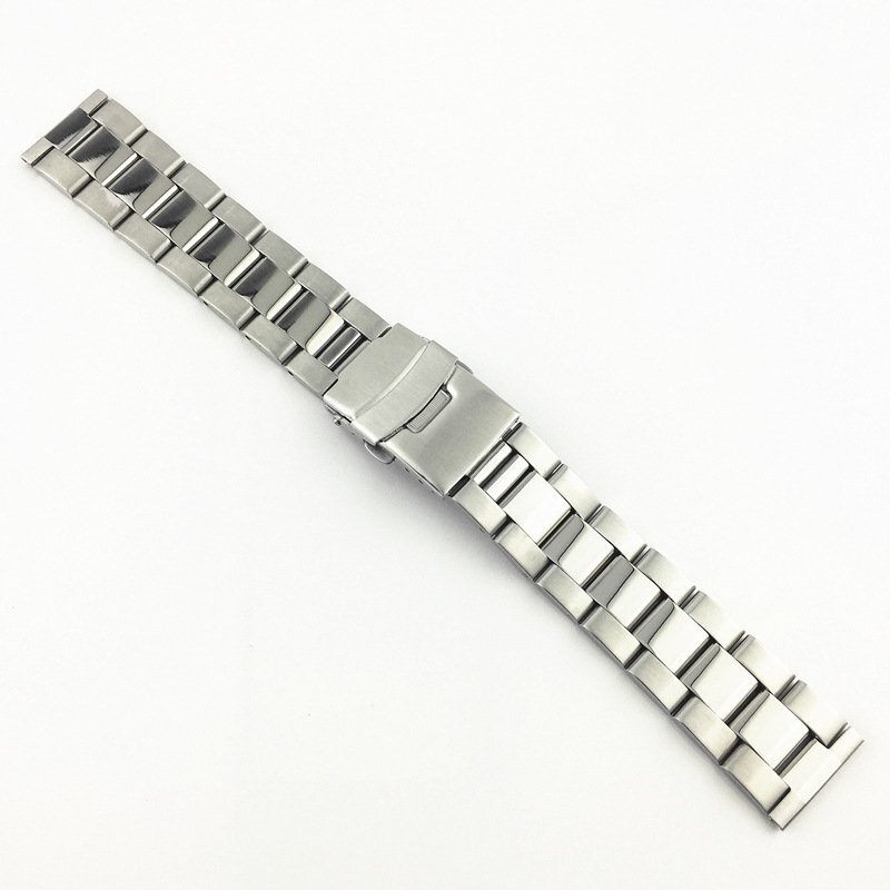 18-28mm Brushed Middle Polished Stainless Steel Watch Band Strap Metal Bracelet