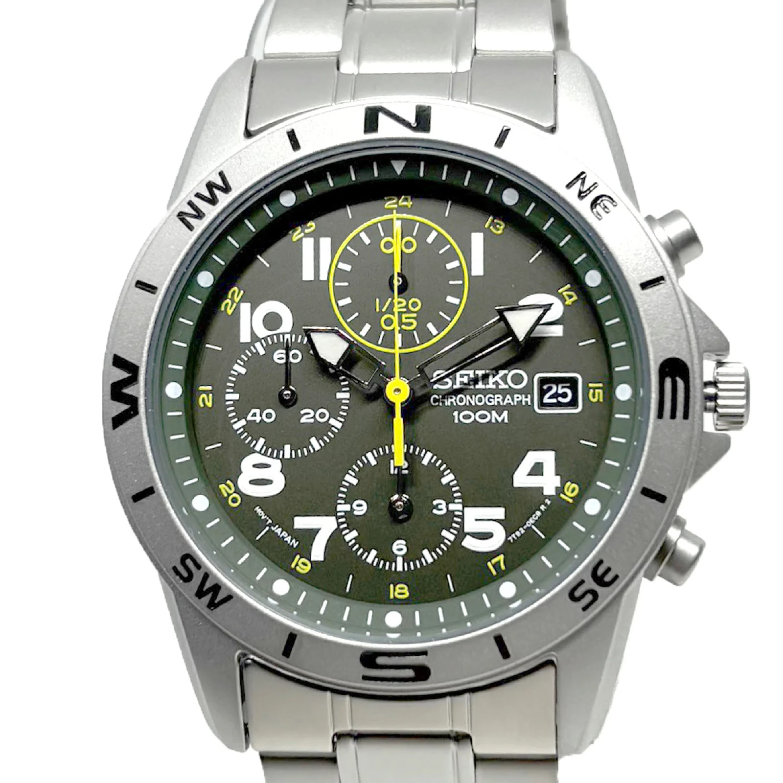 SEIKO SND377P1 Dark Olive Green Chronograph Men’s Watch Brand New JAPAN