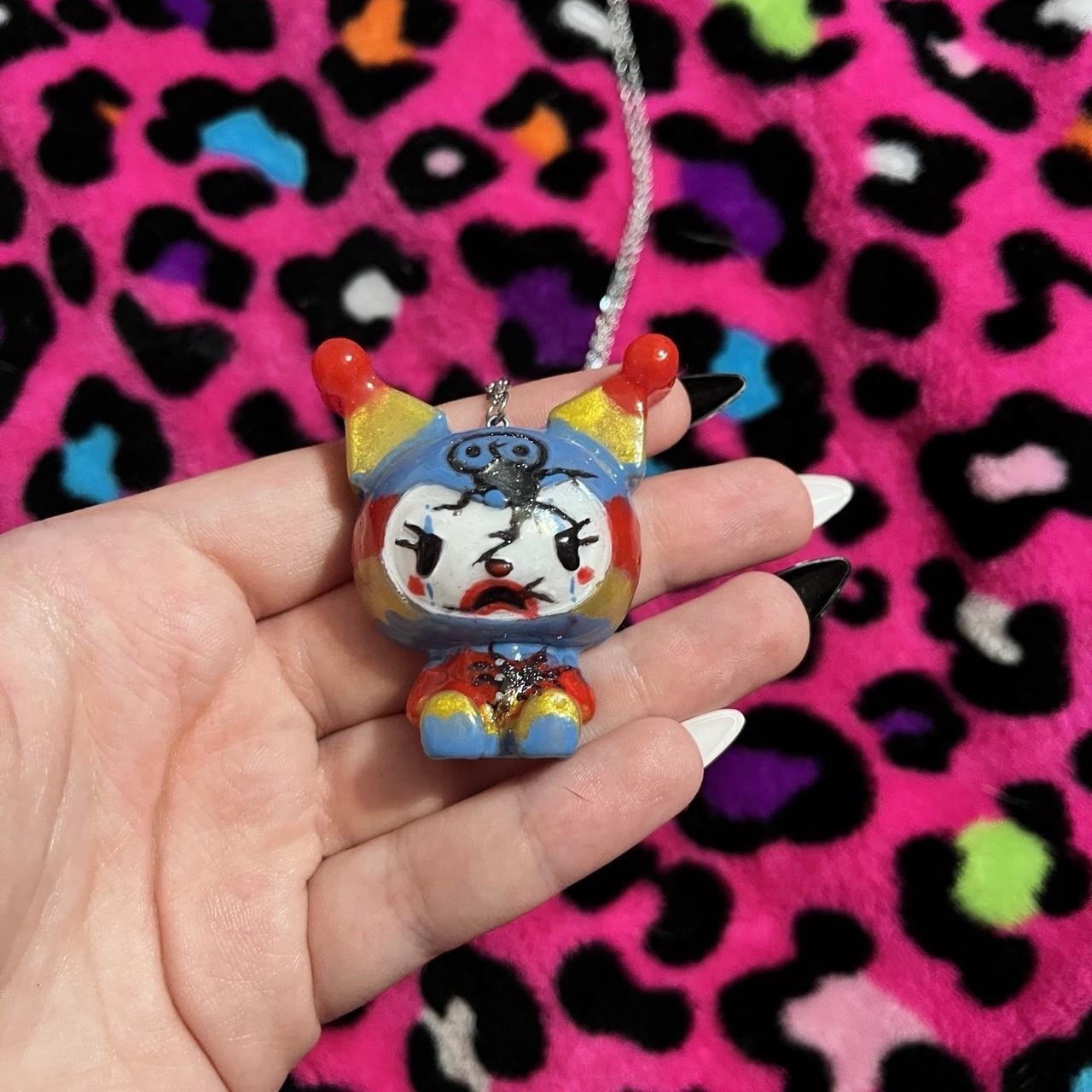 Handmade kuromi broken clown necklace