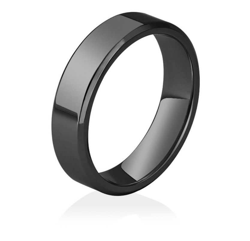 Men Women 6MM Silver Gold Black Plated Stainless Steel Band Polished Plain Ring