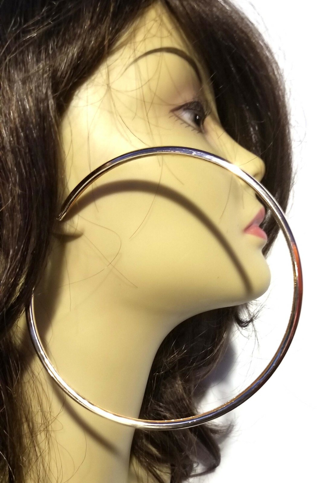 BIG HOOPS LARGE HOOP EARRINGS ROUND 4 INCH HOOPS TUBE SHINY SILVER OR GOLD TONE