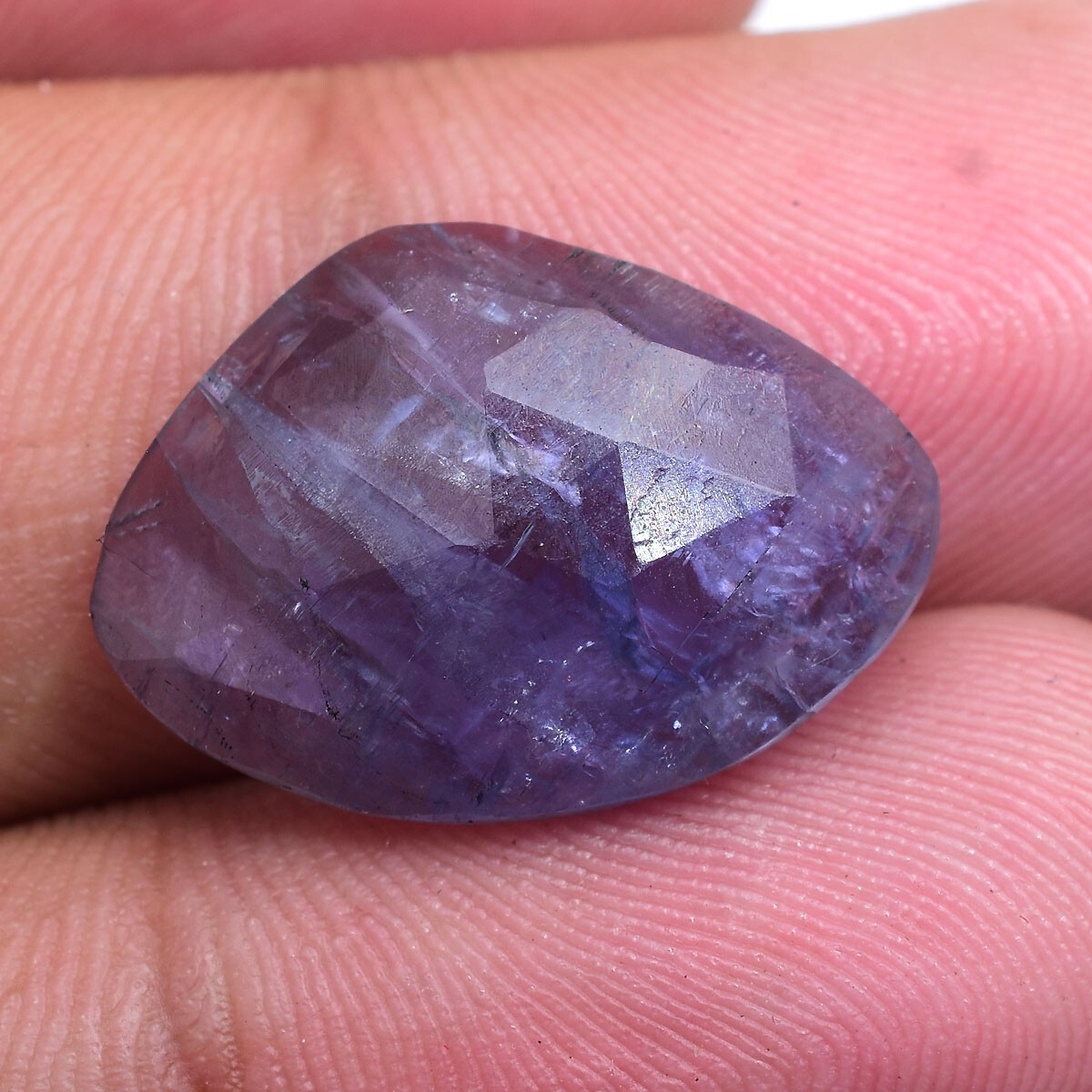 11.00 Cts Natural Tanzanite Untreated 20mm*14mm Huge Checker Cut Loose Gemstone