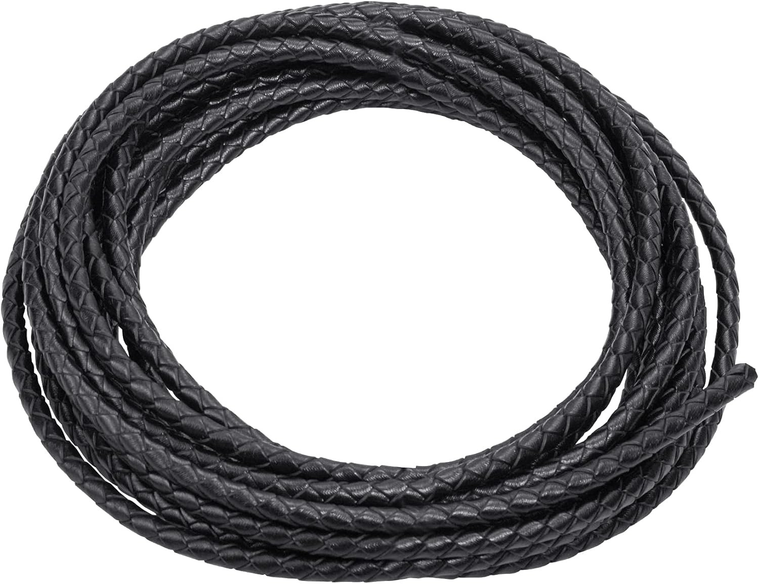 Lystaii 5.5 Yards Genuine Bolo Leather Cord 4Mm round Braided for DIY | Braided