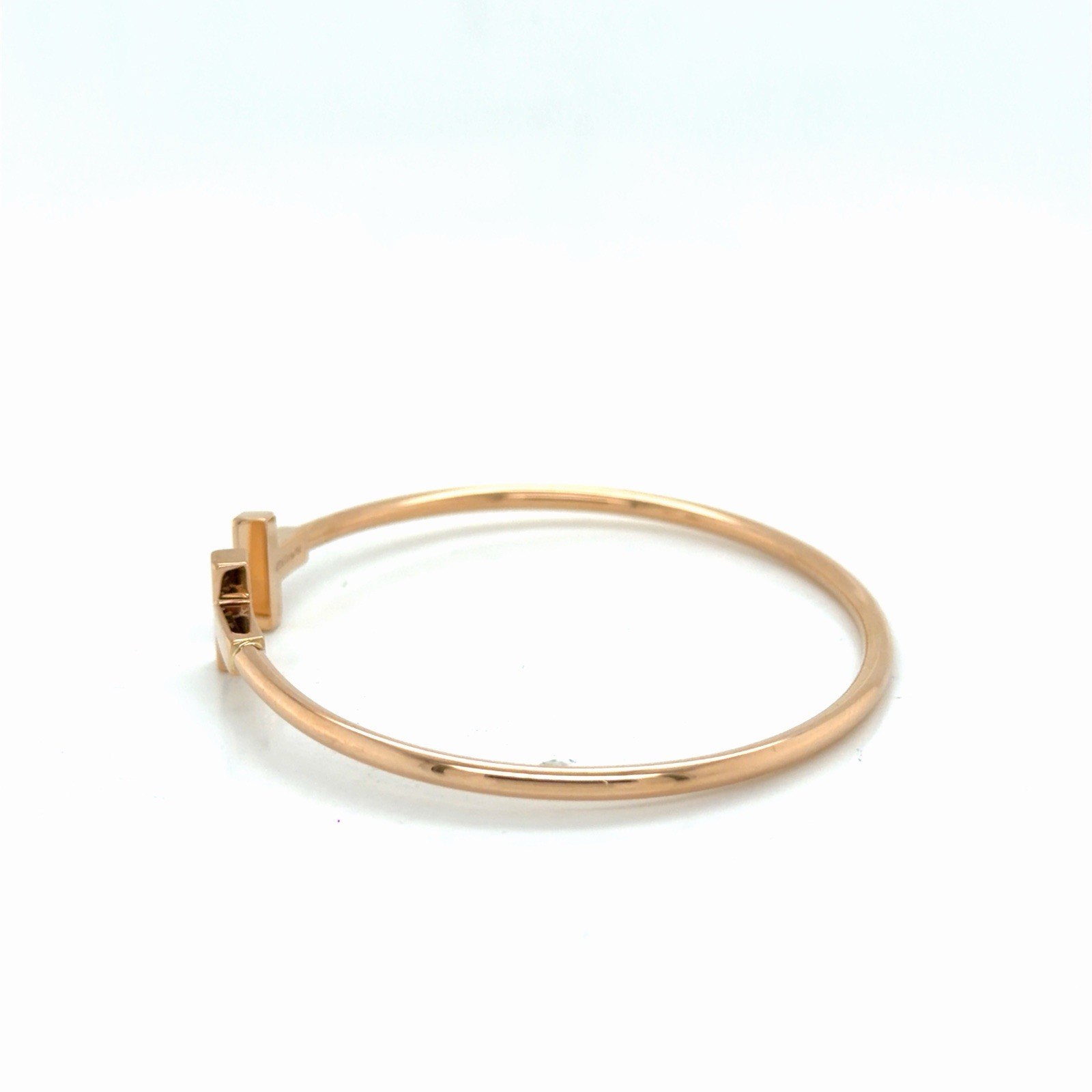 Tiffany & Co. T Wire Bracelet 18k Rose Gold Size Medium 6.25 in