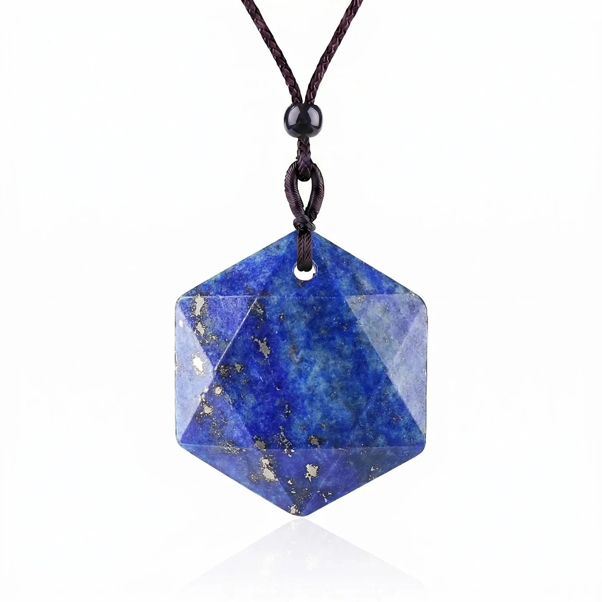 6PCS Hot Sale Mixed Gemstones Star Hexagon Shape Necklaces Adjustable Cord