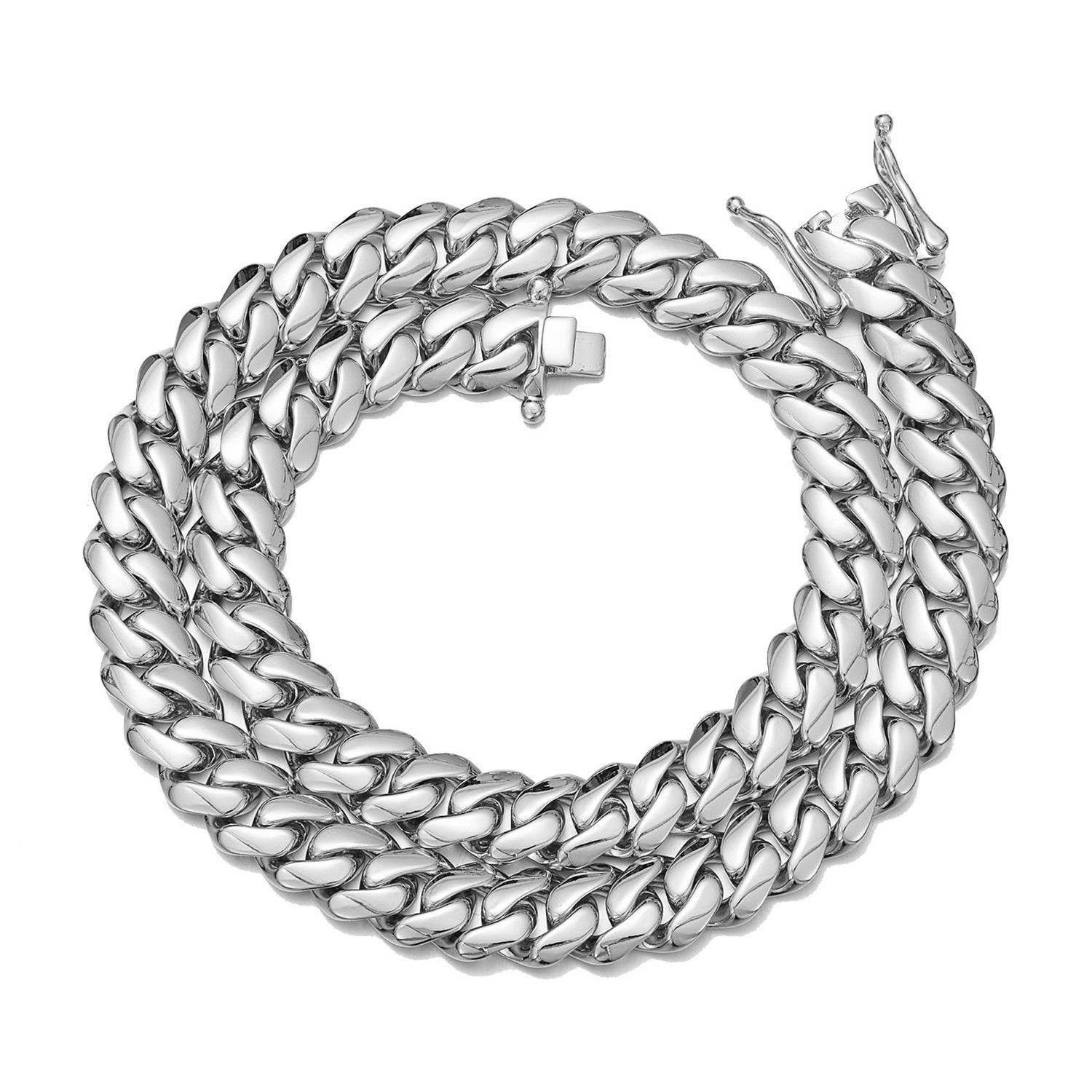 Stainless Steel Miami Hip Hop Cuban Chain Necklace Bracelet 10-22MM