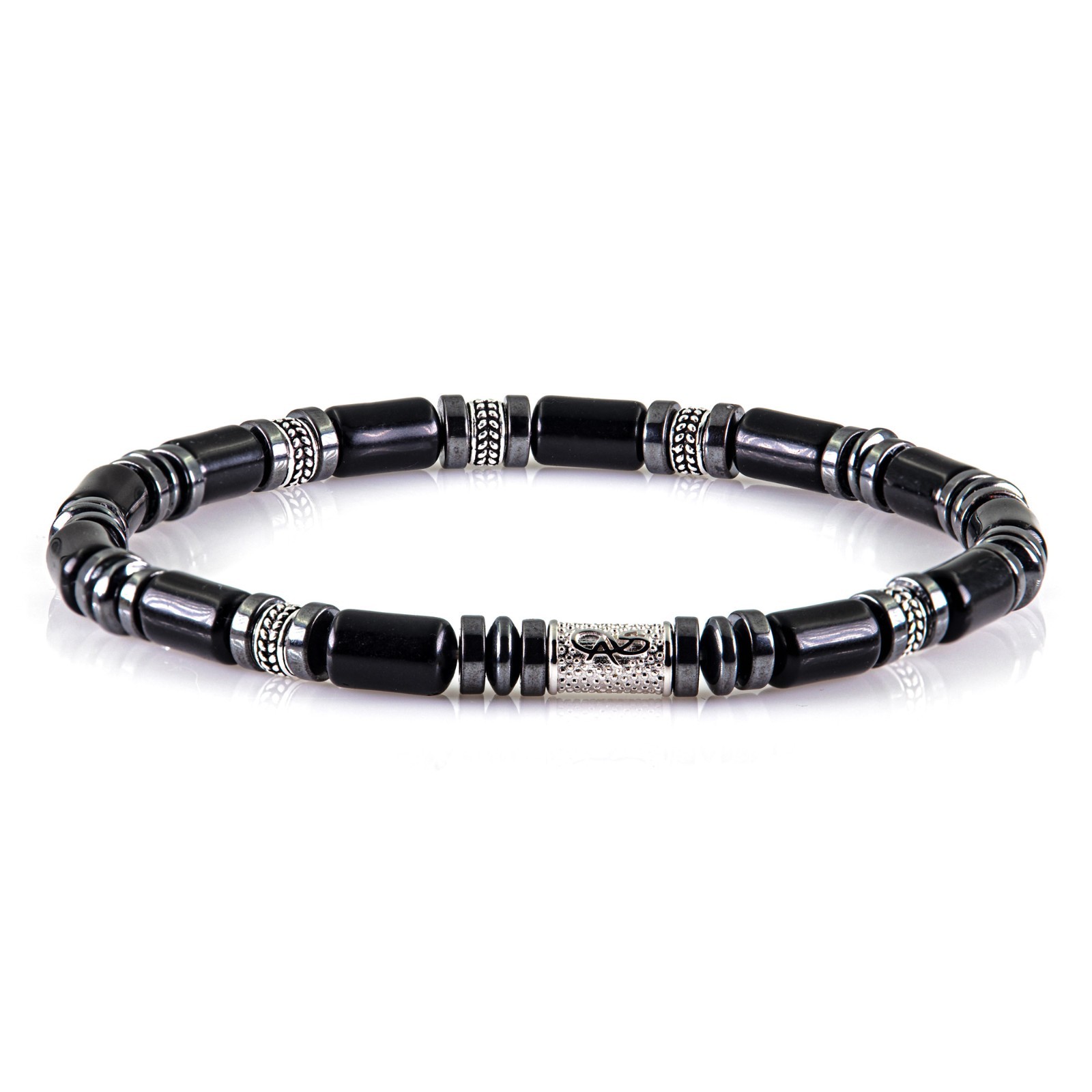 Black Agate Bracelet Bracelet 925 Sterling Silver Beaded Bracelet 6mm Women Men