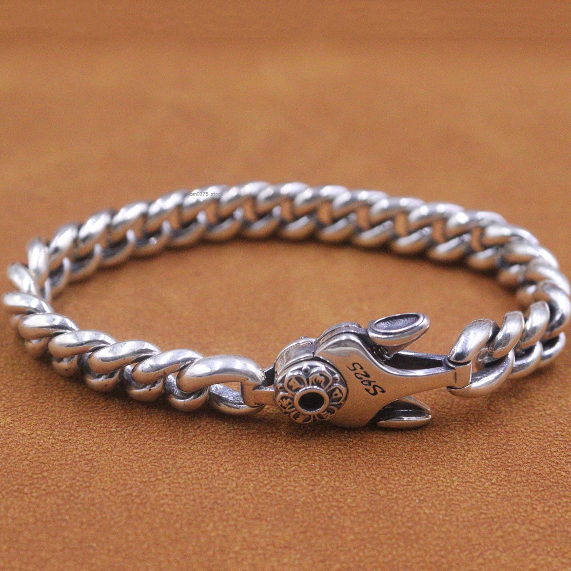 Real 925 Sterling Silver Bracelet Men’s 8.5mm Cuban Curb Link 7.1inch /46-47g
