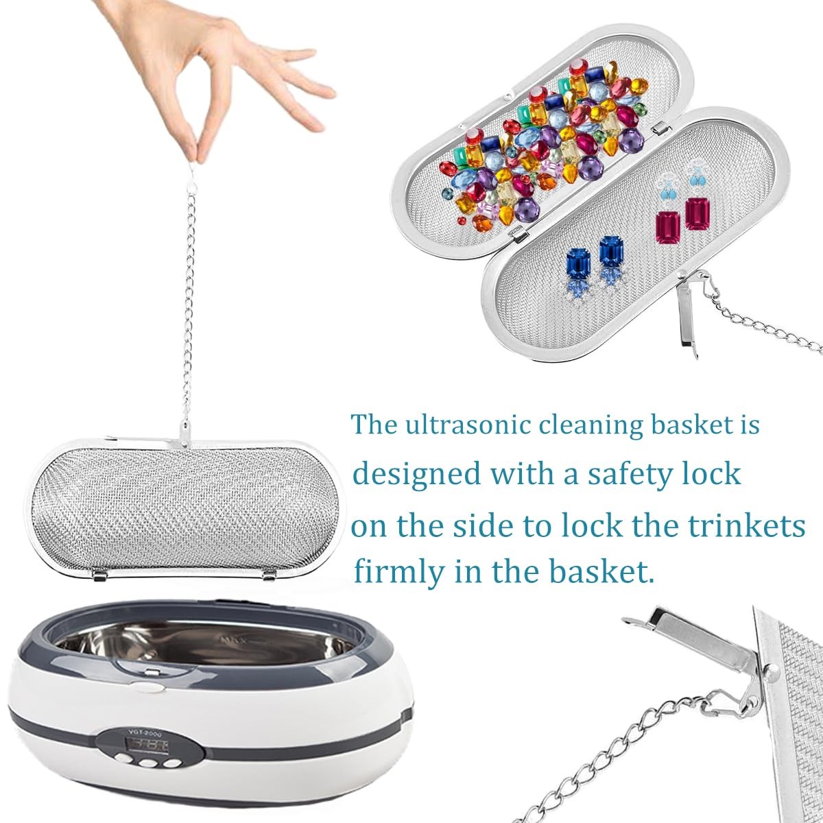 Ultrasonic Cleaner Basket Stainless Steel Basket for Ultrasonic Jewelry Cleaner