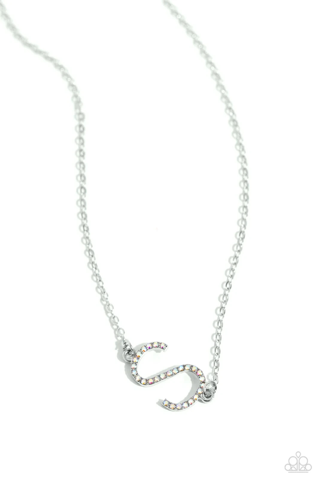 Paparazzi INITIALLY YOURS -S- multi IRIDESCENT necklace