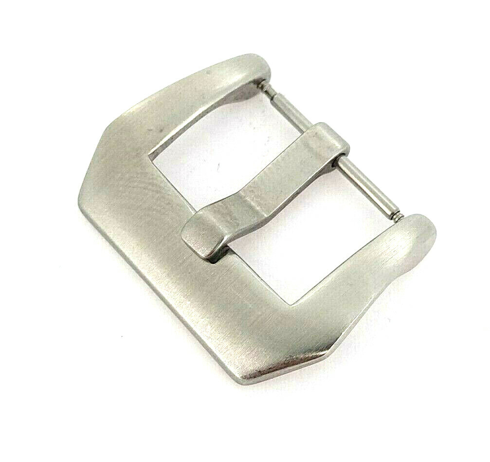 Pin buckle, sturdy closure 20mm brushed stainless steel / 117