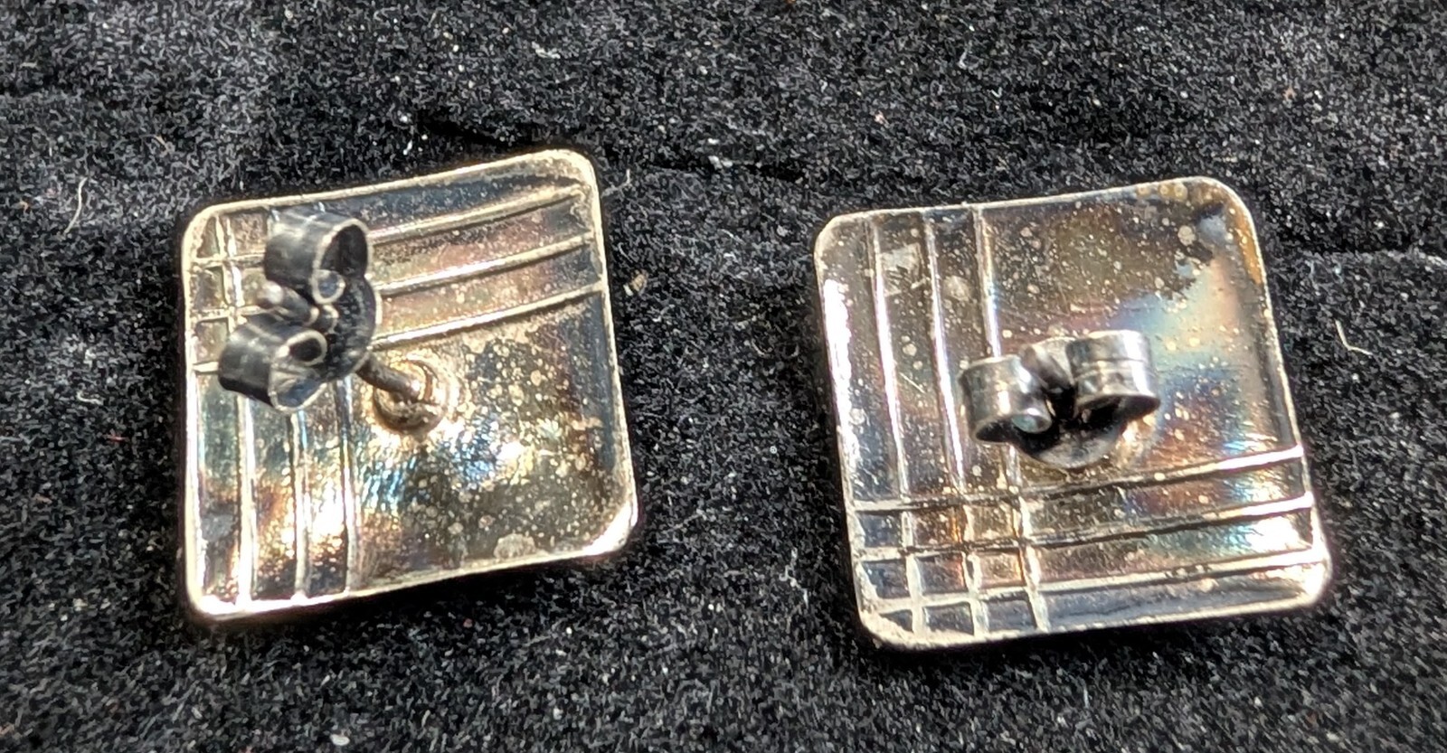 Sterling Silver Square Earring Post 925 1/2″ by 1/2″ lightweight 2 gm