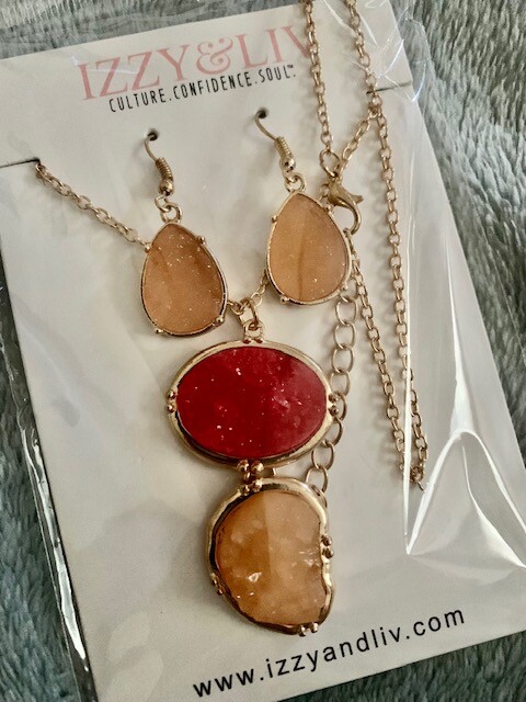 Izzy & Liv Druzy Earring & Necklace Set