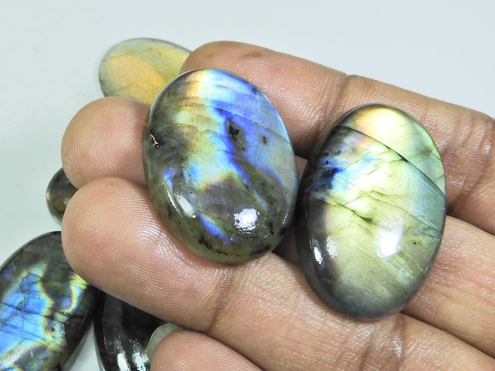 21X32-24X34MM Natural Multi Purple Labradorite Oval Cabochon Gemstone 6Pcs