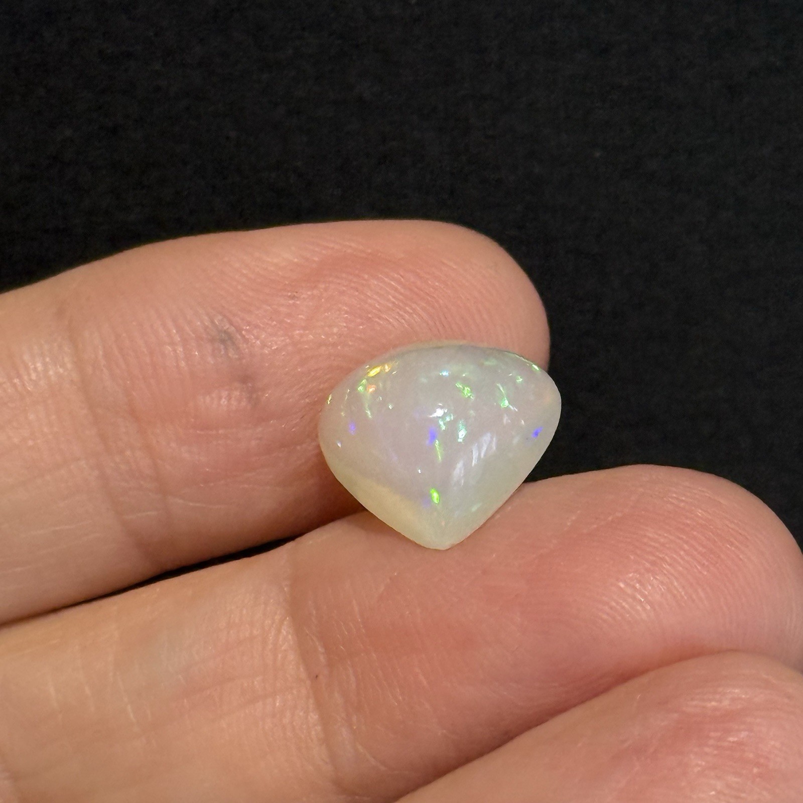 3.7ct 12.5×11.8×6.2mm Colorful Fine Pin Fire Heart Ethiopian Welo Opal Ring Gem