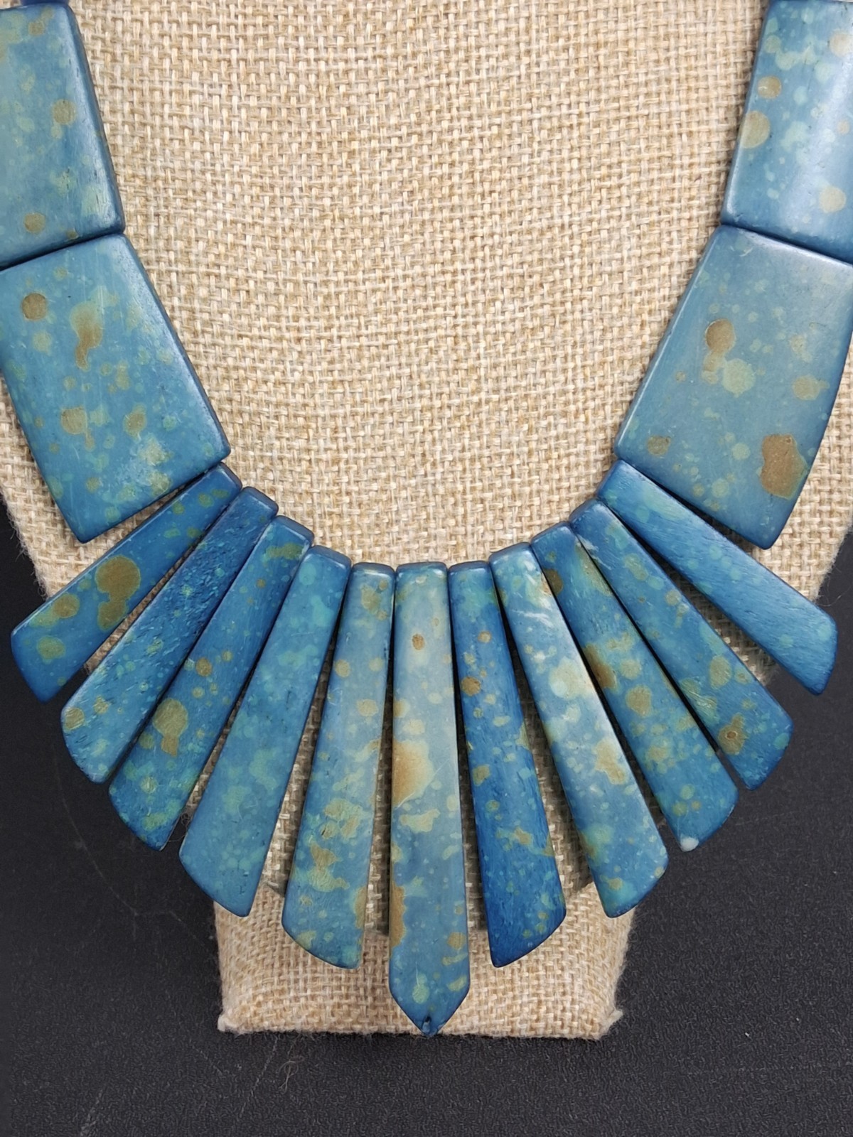 Vintage Lapis Lazuli Bib Necklace BOHO Ethnic Chunky Statement Gypsy Western