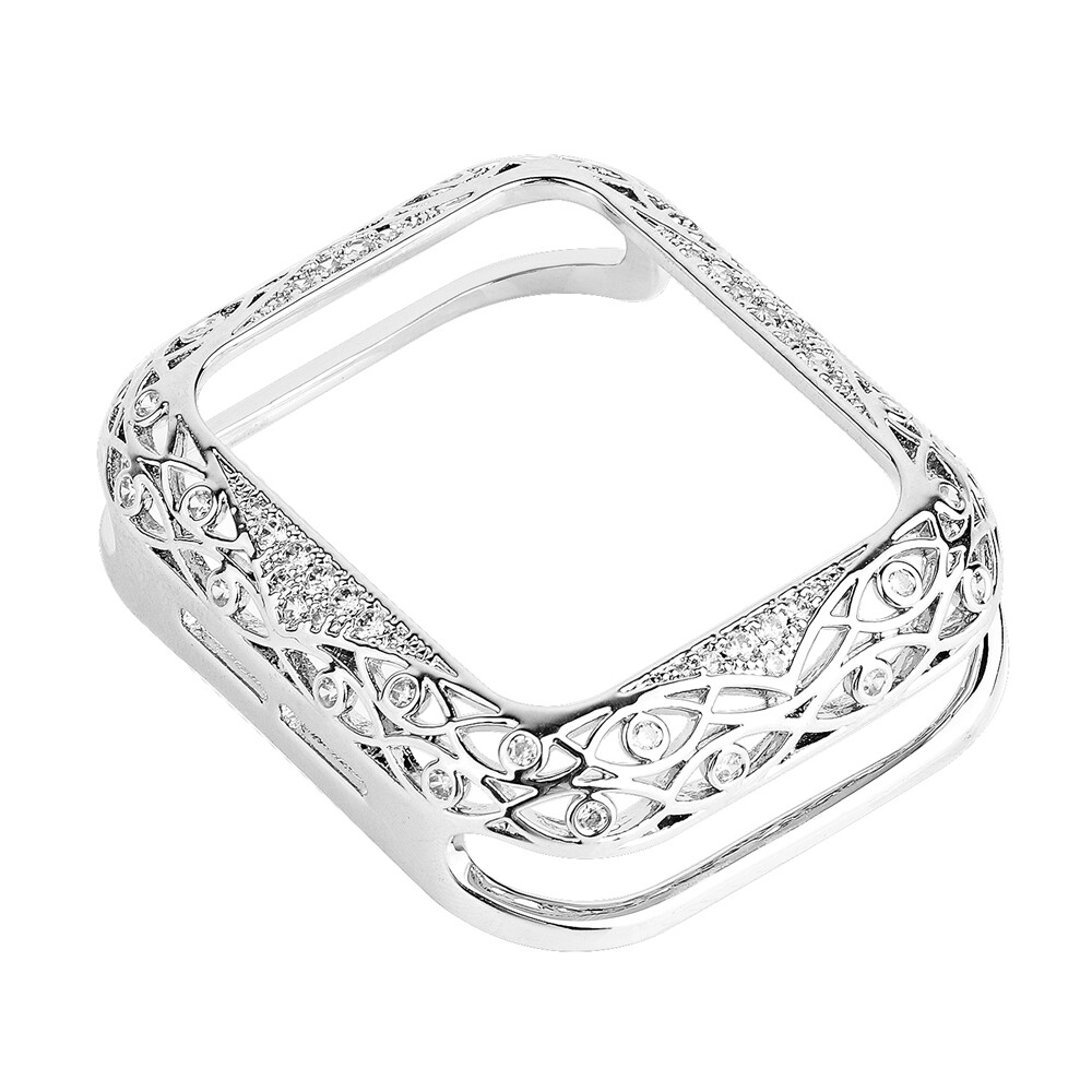 Crystal Metal Frame Case Cover for Apple Watch 9 8 7 6 5 4 3 SE 40/41/42/44/45mm