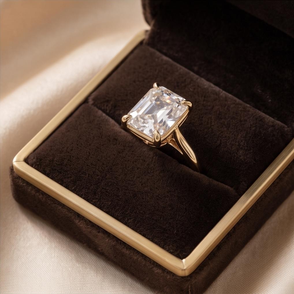 IGI Certified 3.00Ct Cushion Cut Lab Grown Diamond Ring F VVS2 14K Yellow Gold
