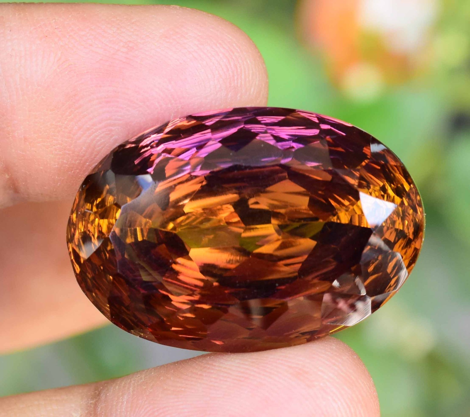 Flawless Natural Bi-Color Ametrine 52.05Ct Oval Cut Certified Untreated Gemstone