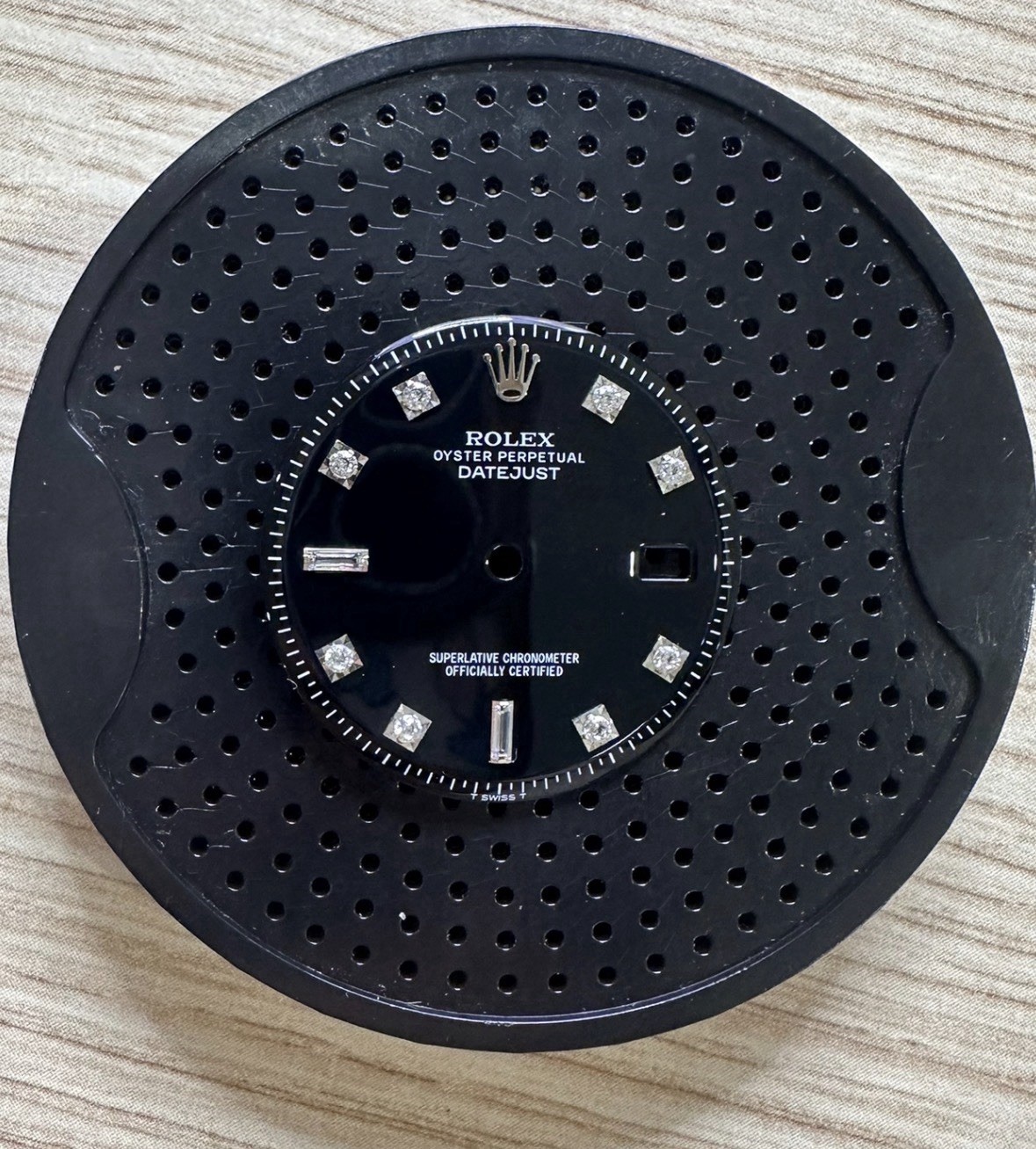 Black Black Zircon Dial Fits Rolex Datejust 1601 1603 Cal. 1570