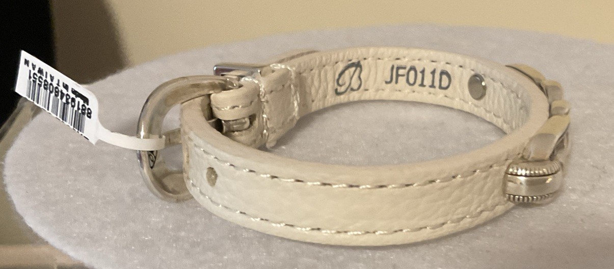 FOREVER LOVE! NWT BRIGHTON INTERLOK LEATHER BANDIT BRACELET SHOE WHITE MSRP:$62
