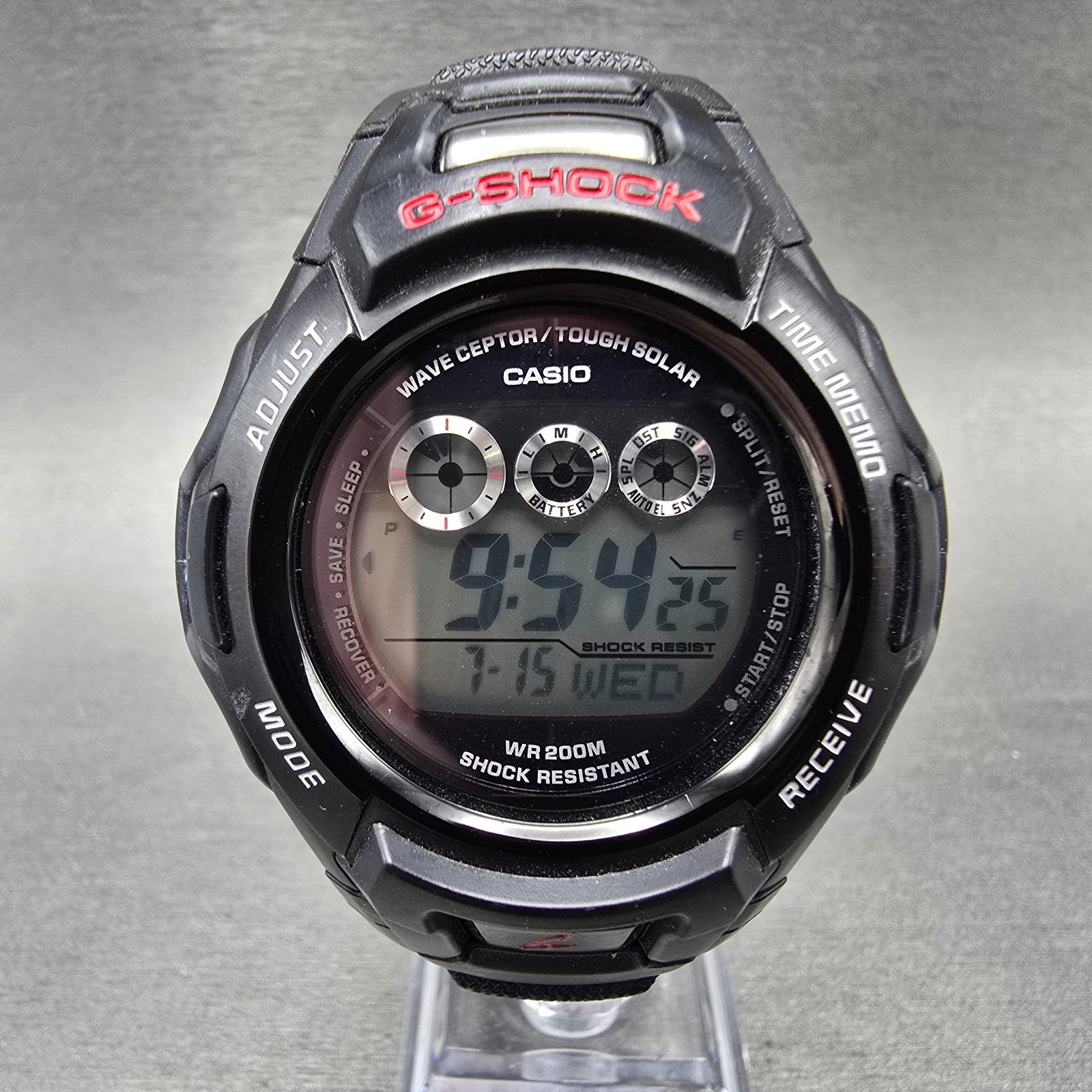 Casio G-Shock GW-530A Watch Men 46mm Black Alarm Chronograph Digital Works Solar