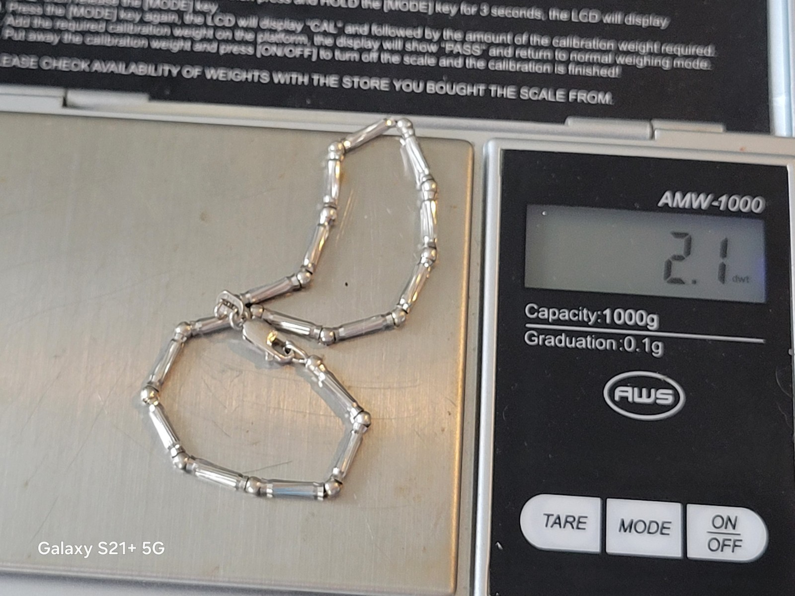 Beautiful Estate White Gold Bracelet Stamped Italy, NIF, 585