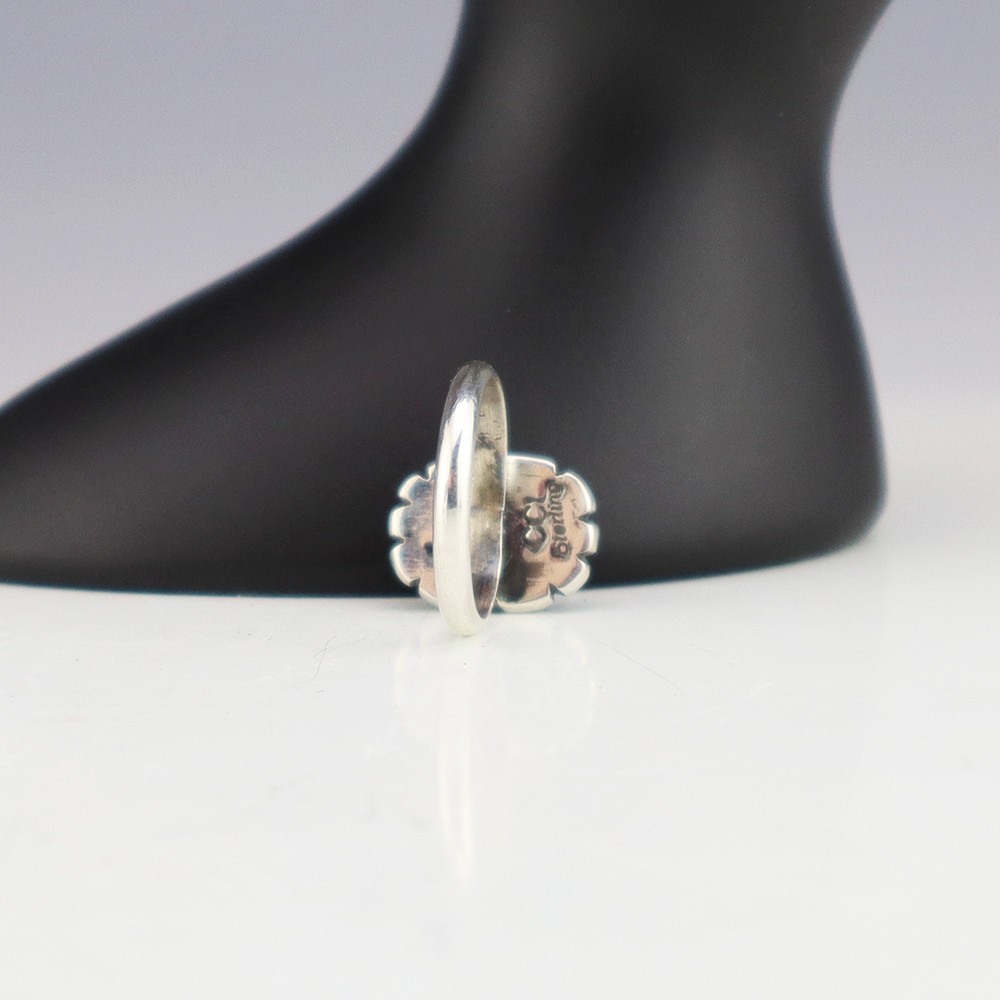 NATIVE AMERICAN ZUNI STERLING SILVER & SUGILITE RING BY CARLO LONJOSE