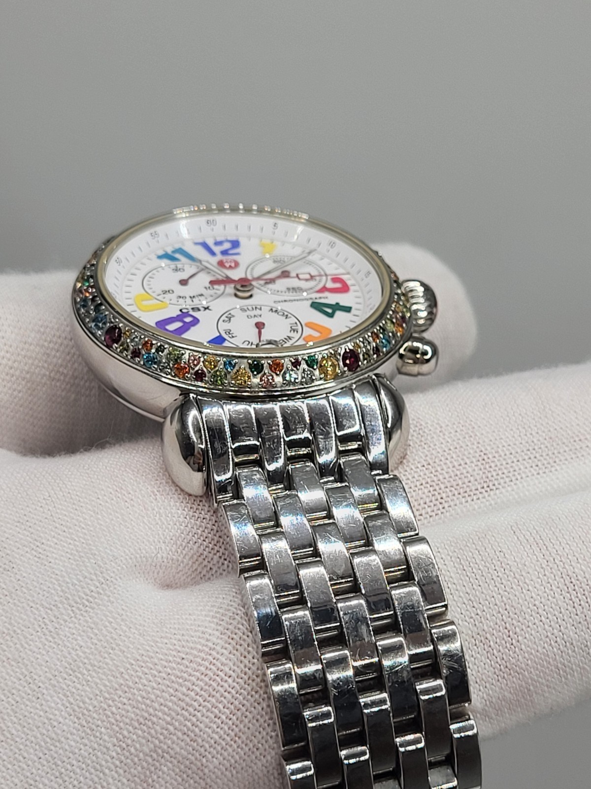 [SUPER RARE] Michele MW03M25A1933 Carousel CSX Semi Precious Stone Bezel Watch