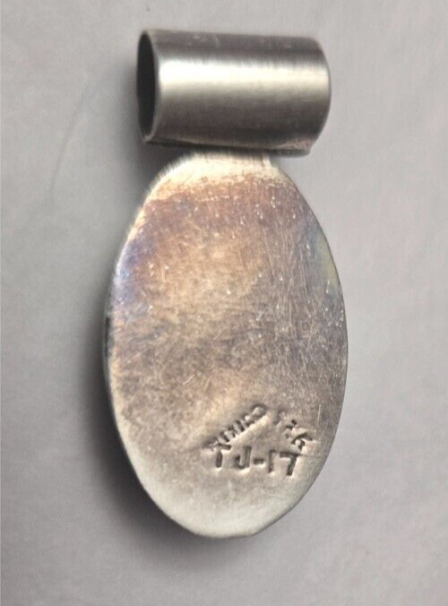 Mexico? J-17 925 Sterling Silver Oval 1 x 1/2″ Pendant Jasper? 3 Grams