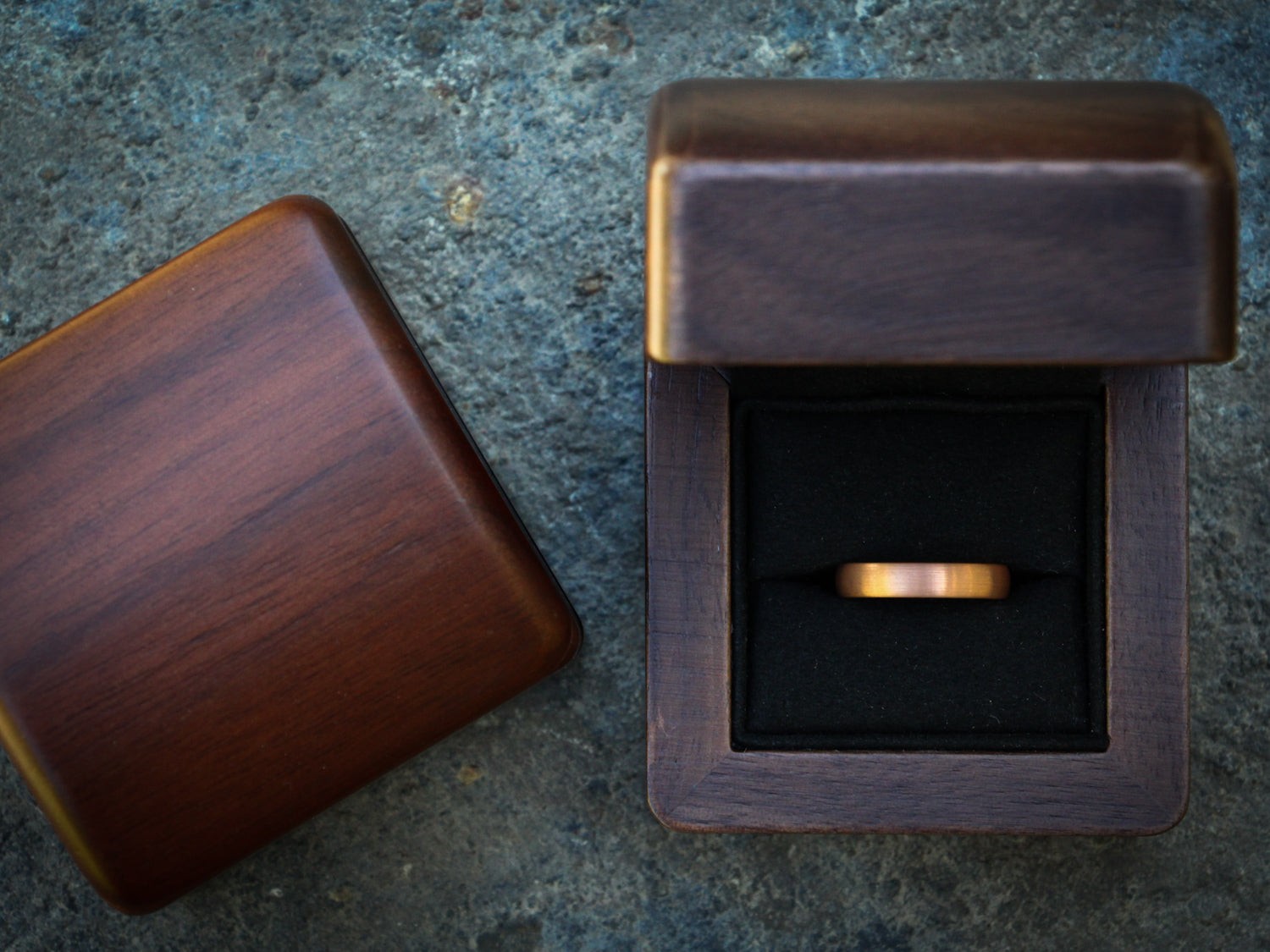 Luxury Walnut Wood Ring Box
