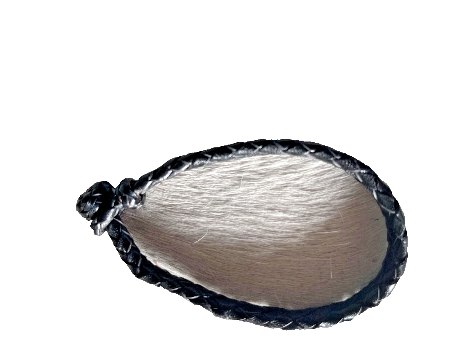 Western Mens Bracelet 9 x 3/8 in Flat Braid Leather Knot Cowboy Black