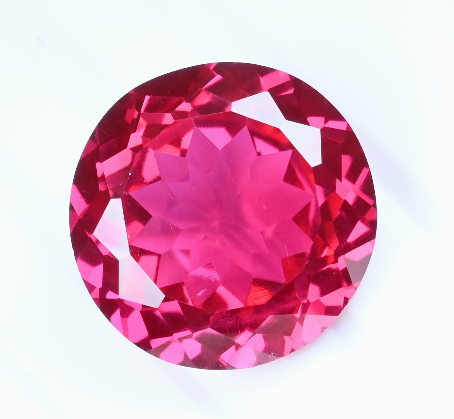 RARE 53.90 Ct Natural Mogok Pink-Red Ruby Round Certified Flawless Gemstone