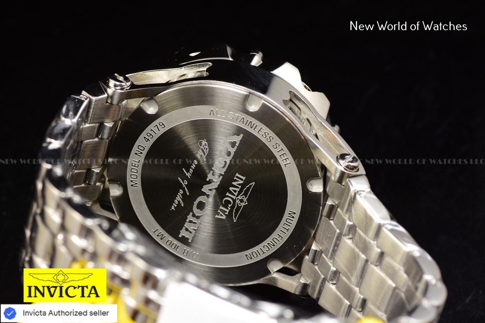 Invicta Specialty Black Dial Chronograph Quartz Brown Leather Band Men’s Watch